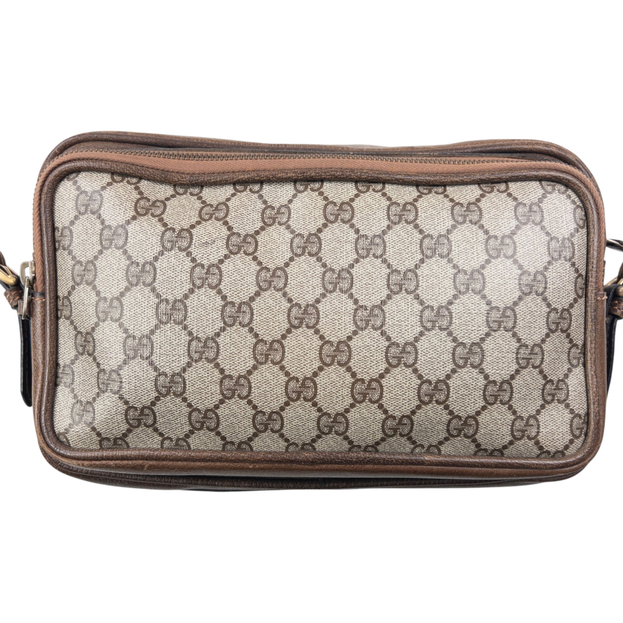 Vintage 80s Gucci Monogram Leather Crossbody Bag