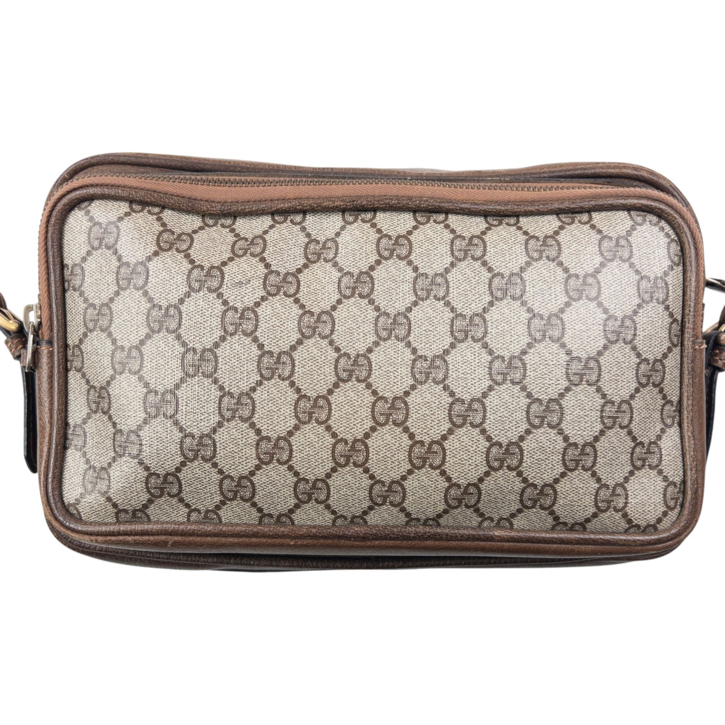 Vintage 80s Gucci Monogram Leather Crossbody Bag