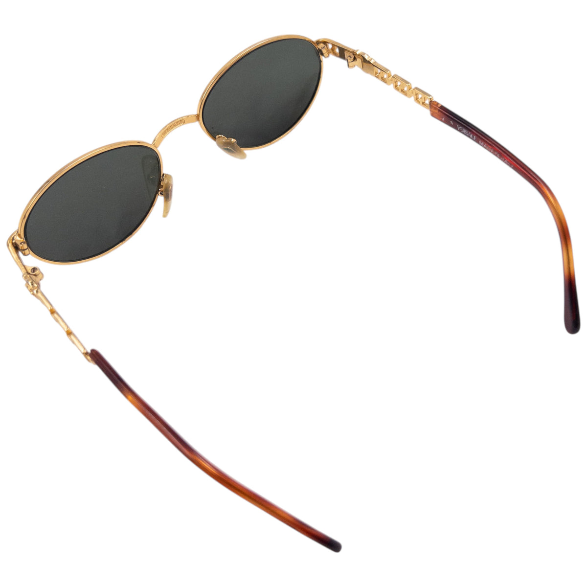 Vintage 90s Gianni Versace Embossed Tortoise Shell Sunglasses