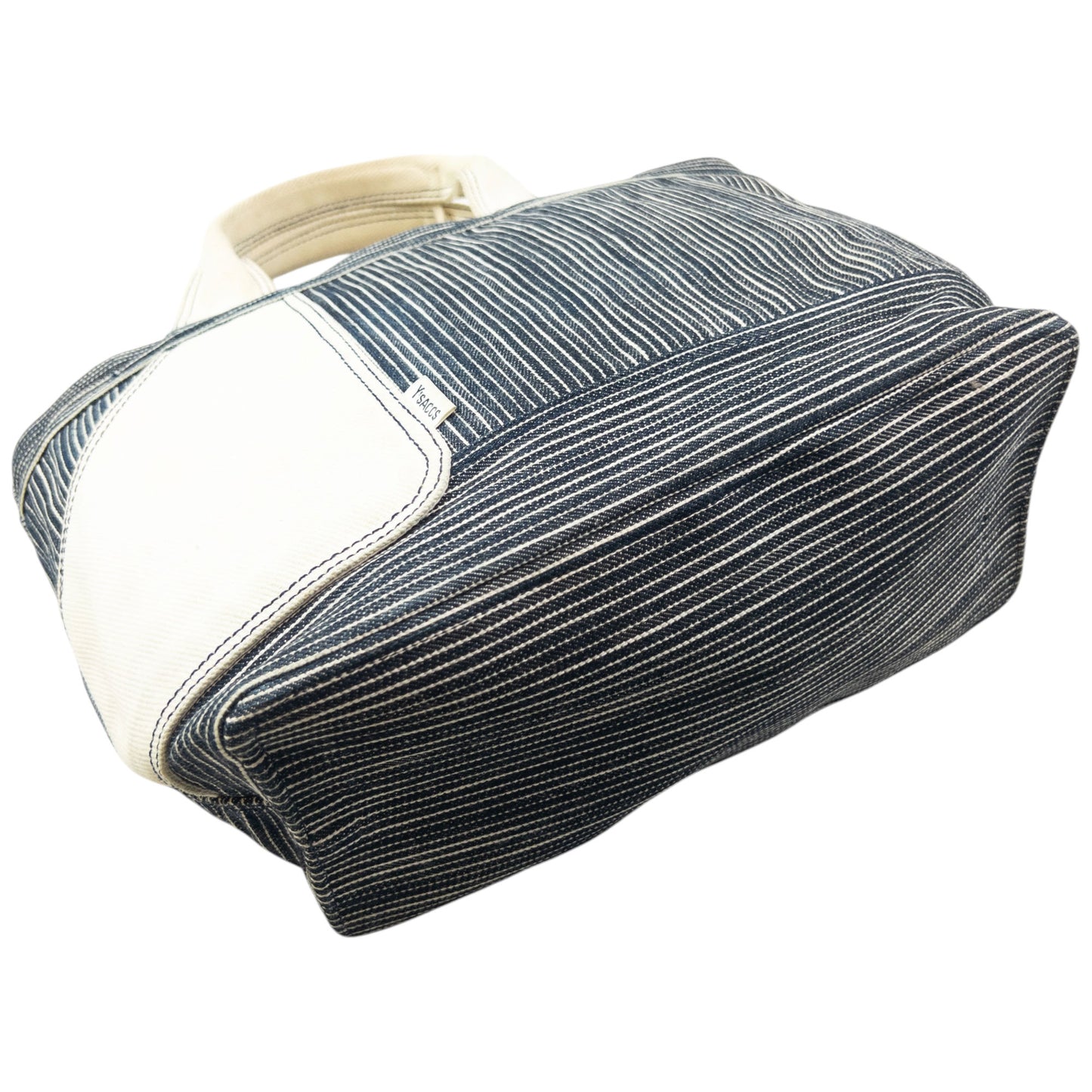 Vintage 2000s Y'Saccs By Yohji Yamamoto Striped Denim Handbag