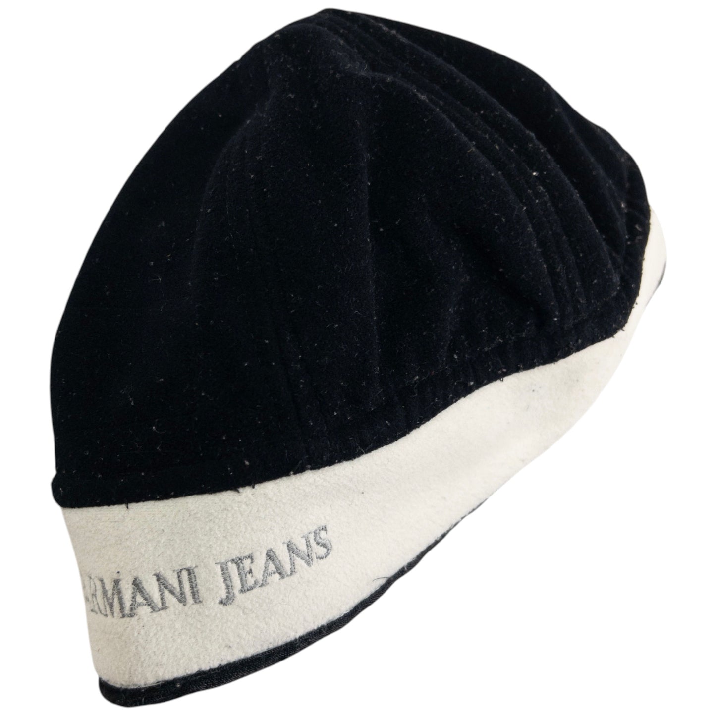 Vintage Armani Jeans Embroidered Fleece Beanie Hat