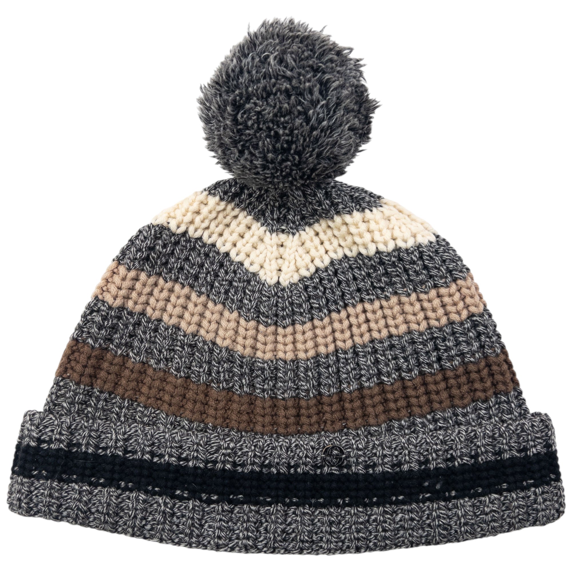 Vintage 2000s Gucci Striped Knit Bobble Hat Size L