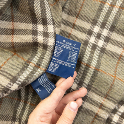 Vintage 90s Burberry Nova Check Lined Wool Bomber Jacket Size XL