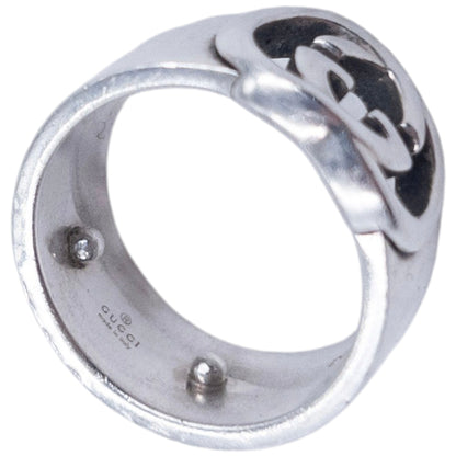 Vintage 2000s Gucci Silver Logo Ring