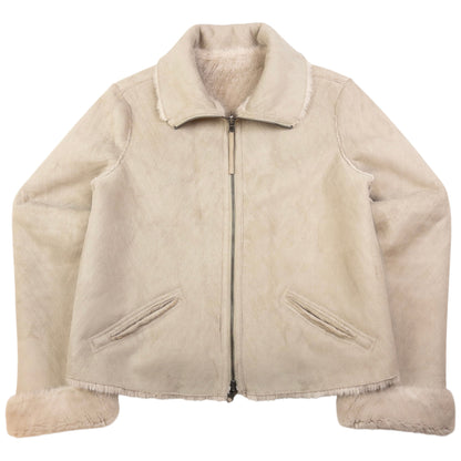 Vintage Armani Jeans Reversible Fur Jacket Womens Size M