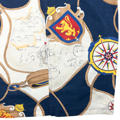 Vintage 80s Gucci Nautical Map Print Dress Womens Size M