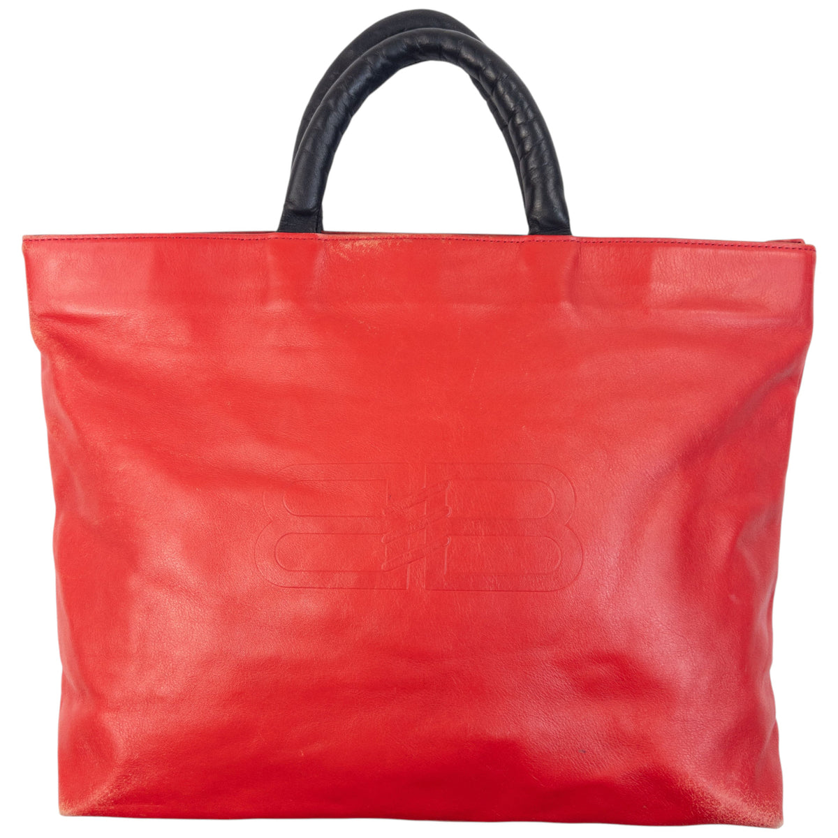 Vintage 90s Balenciaga Logo Leather Handbag