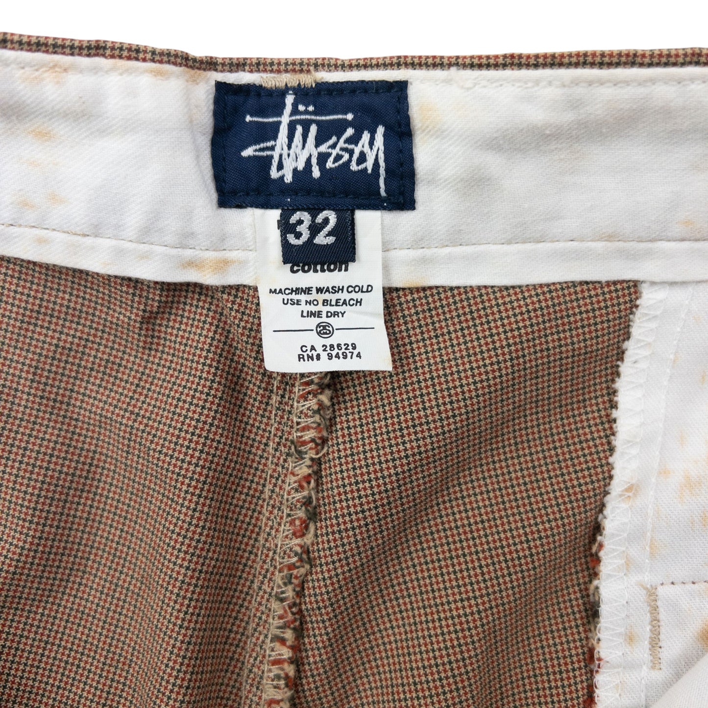 Vintage 2000s Stussy High Waisted Pattern Trousers Size W29