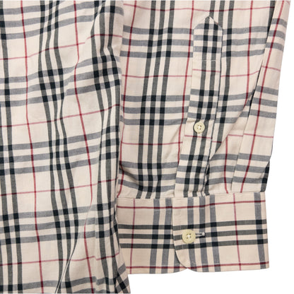 Vintage Burberry Nova Check Long Sleeve Button Up Shirt Size XL