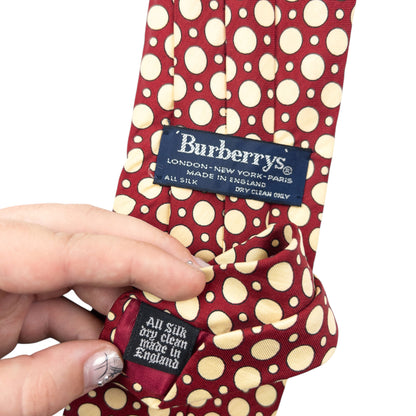Vintage 90s Burberry Polka Dot Silk Tie