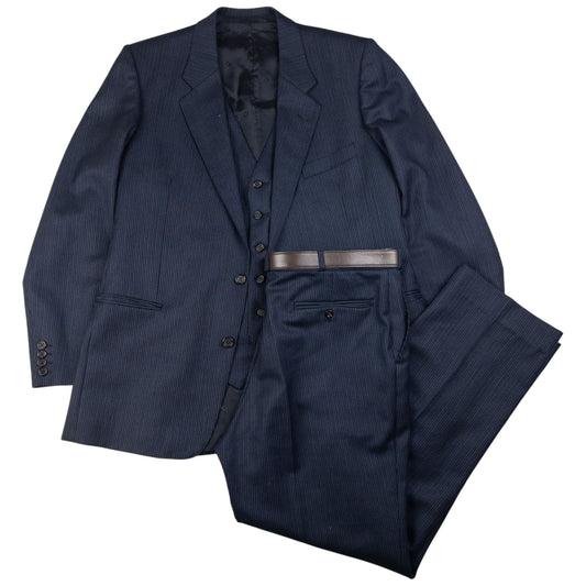 Vintage Dior Monsieur Three Piece Pinstripe Suit Set Size M