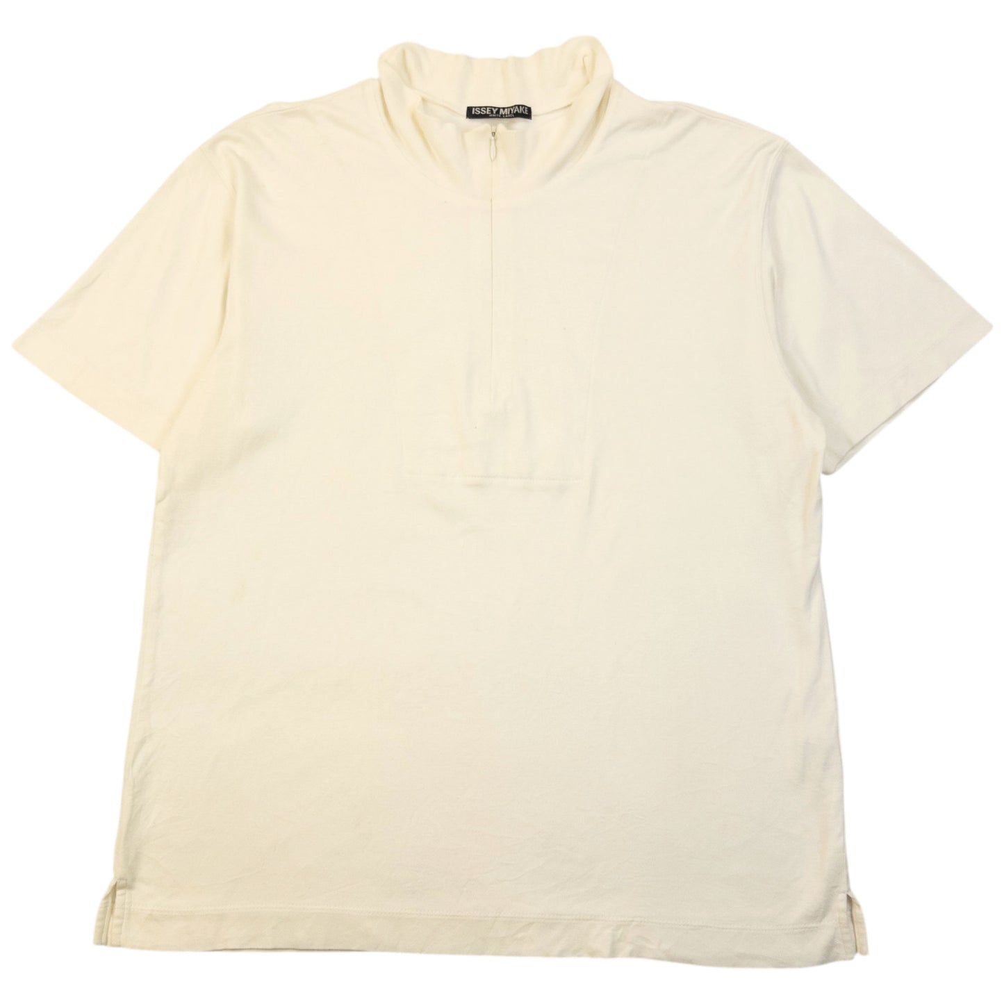 Vintage 2000s Issey Miyake White Label Q Zip T Shirt Size S