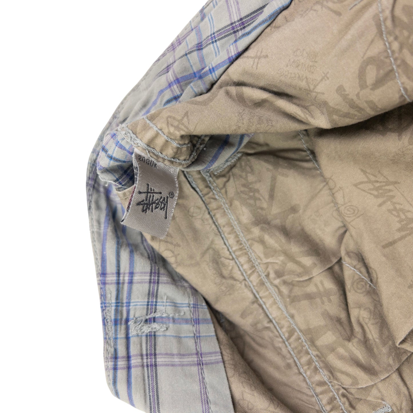 Vintage Stussy Checkered Cargo Shorts Size W34