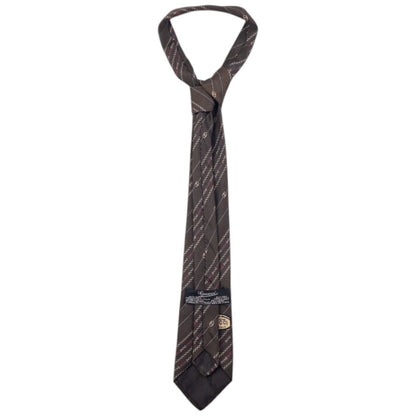 Vintage Gucci Chain Stripe Silk Tie