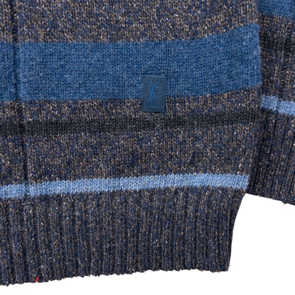 Vintage 90s YSL Yves Saint Laurent Wool Knit Button Up Cardigan Size XL