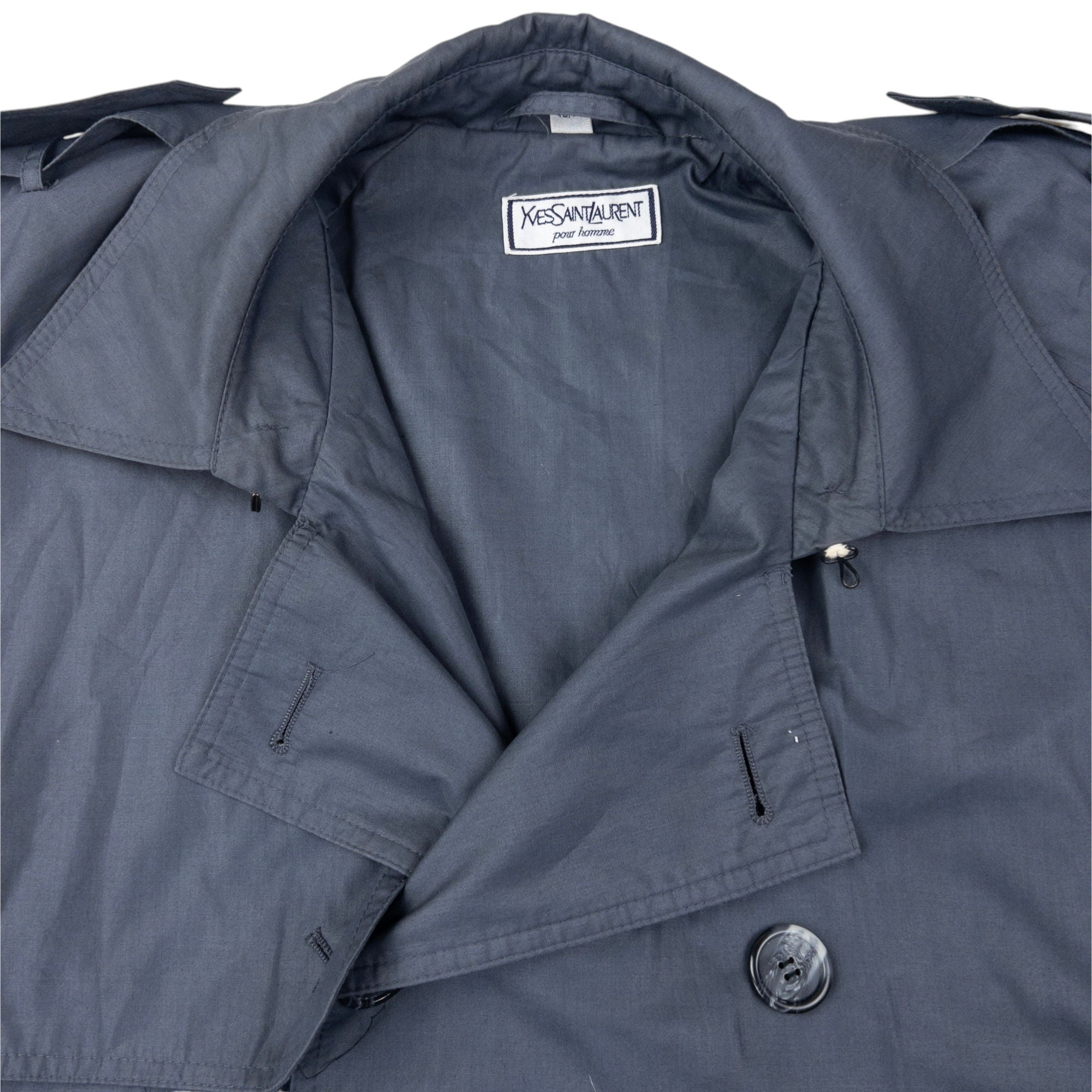 Vintage YSL Yves Saint Laurent Trench Coat Jacket Size XL