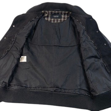 Vintage 2000s Burberry Black Label Leather Sleeve Wool Jacket, photo 4