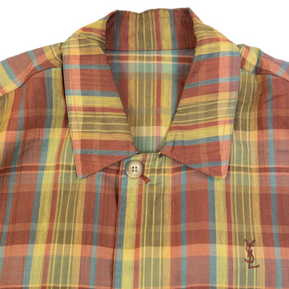 Vintage 80s YSL Yves Saint Laurent Checkered Harrington Jacket Size S