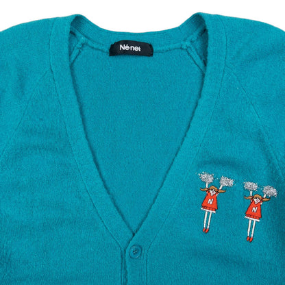Vintage Ne-Net By Issey Miyake Embroidered Cheerleader Cardigan Womens Size M