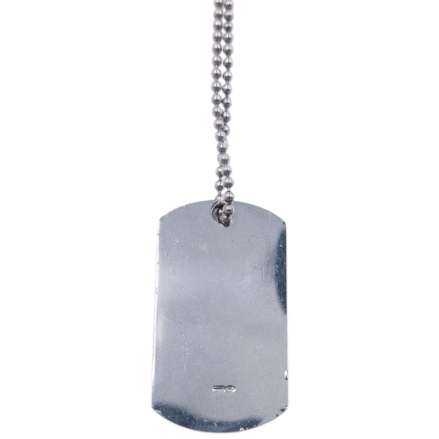 Vintage 2000s Gucci Embossed Dog Tag Necklace