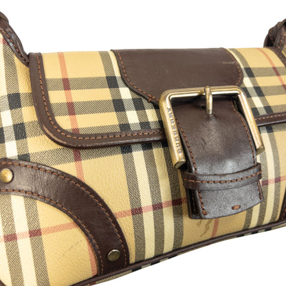 Vintage 2000s Burberry Nova Check Leather Shoulder Bag