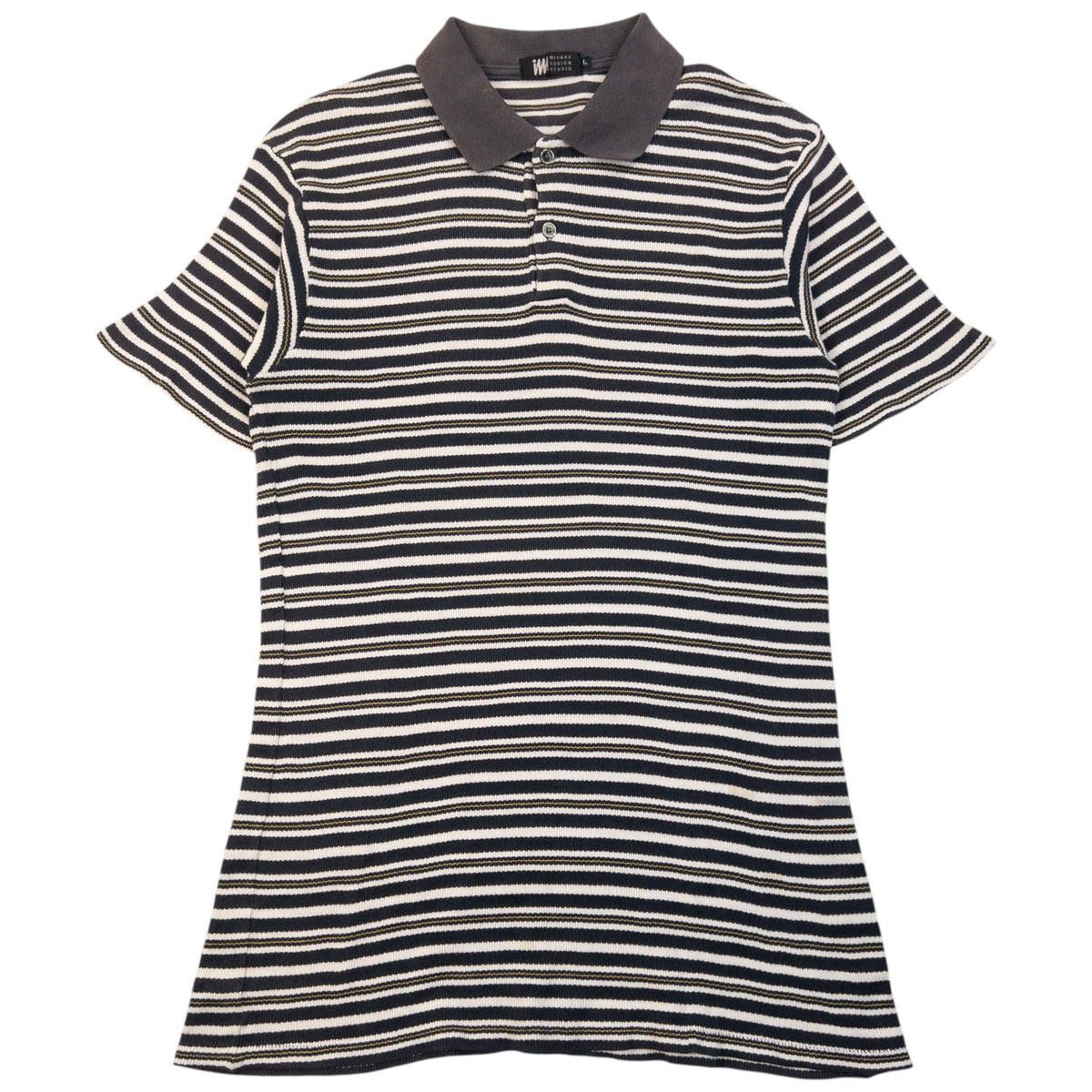 Vintage 2000s Issey Miyake Striped Polo Shirt Womens Size L