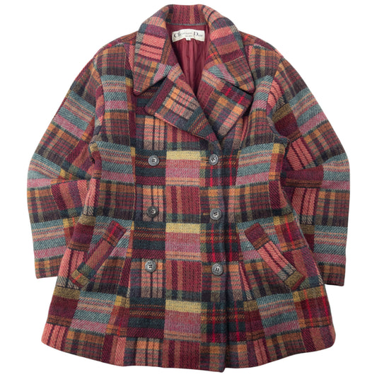 Vintage 90s Dior Sports Checkered Wool Jacket Womens Size L