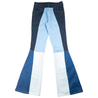 Vintage Armani Jeans Colour Block Flared Denim Jeans Womens Size W30
