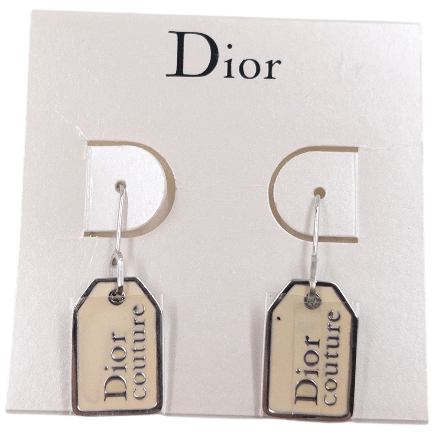 Vintage 2000s Dior By John Galliano Tag Earrings