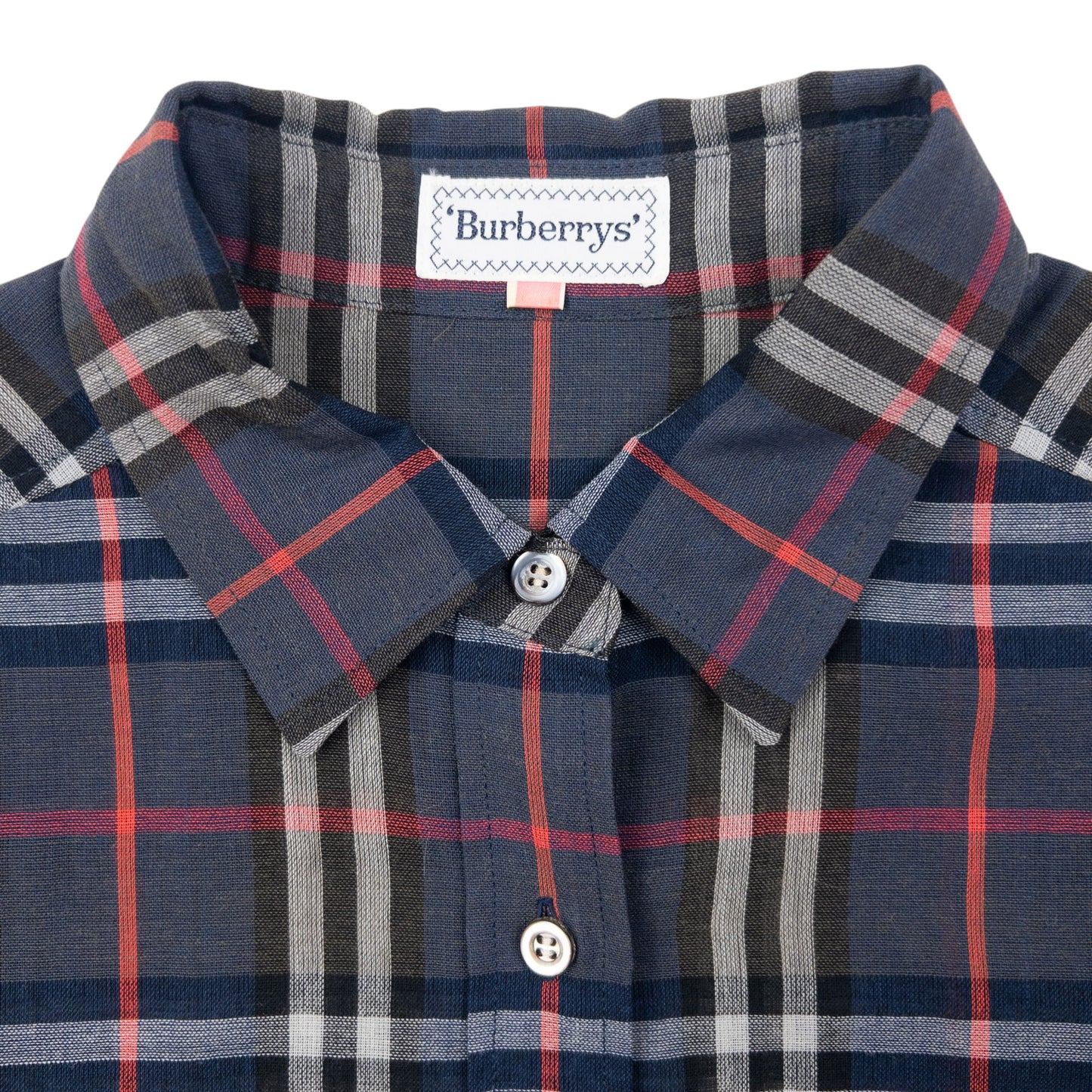 Vintage 80s Burberry Nova Check Lightweight Long Sleeve Button Up Shirt Size S