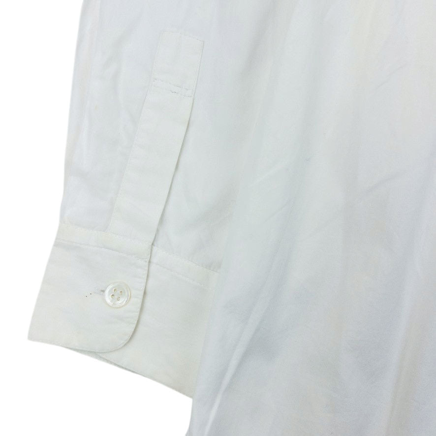 Vintage 80s Issey Miyake I.S. Crochet Collar Long Sleeve Button Up Shirt Size S
