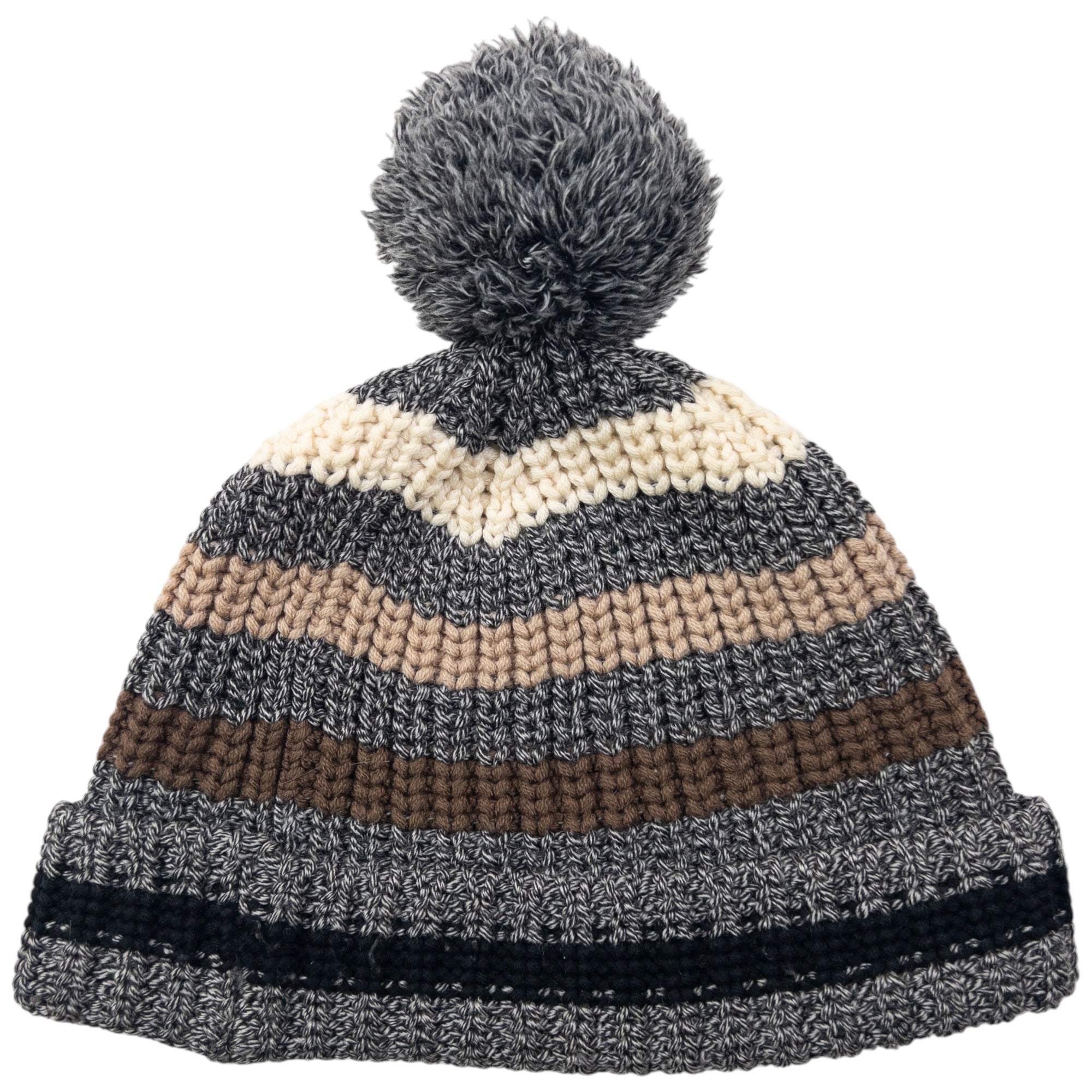 Vintage 2000s Gucci Striped Knit Bobble Hat Size L