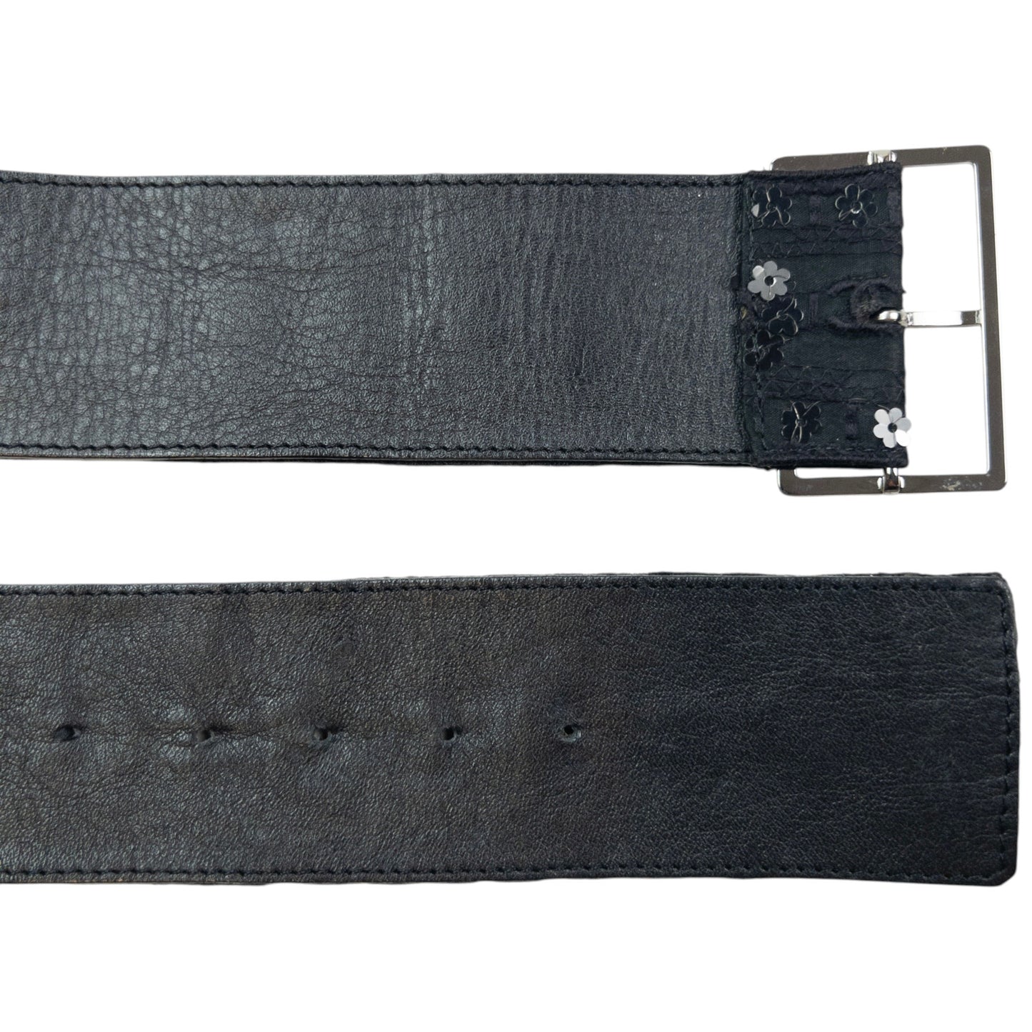 Vintage 2006 Chanel Embroidered Sequin Belt Womens Size L