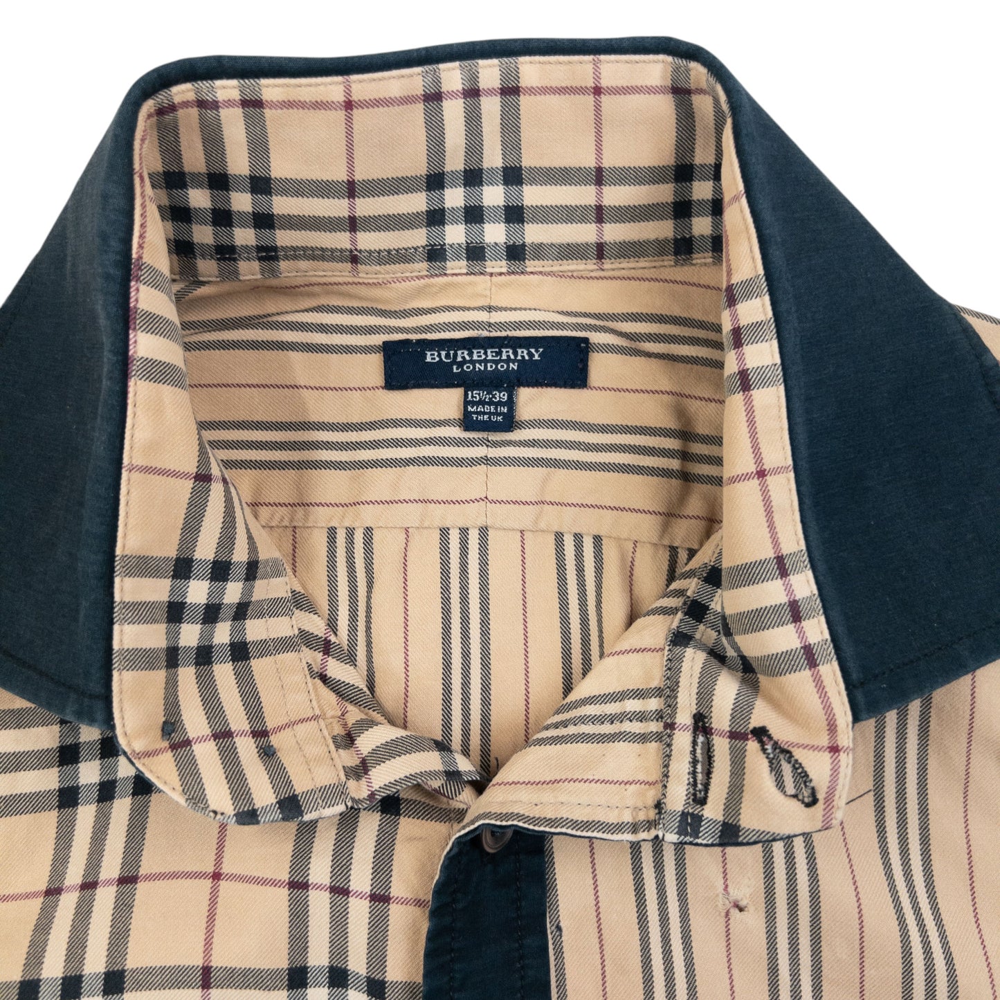 Vintage 2000s Burberry Nova Check Stripe Long Sleeve Button Up Shirt Size M