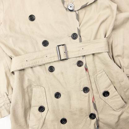 Vintage 2000s Burberry Nova Check Lined Belted Trench Jacket Womens Size M