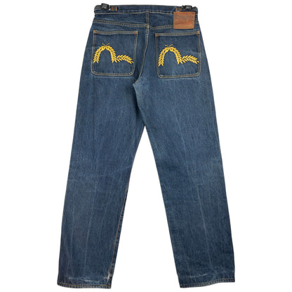Vintage Evisu Double Wheat Gull Embroidered Japanese Denim Jeans Size W30