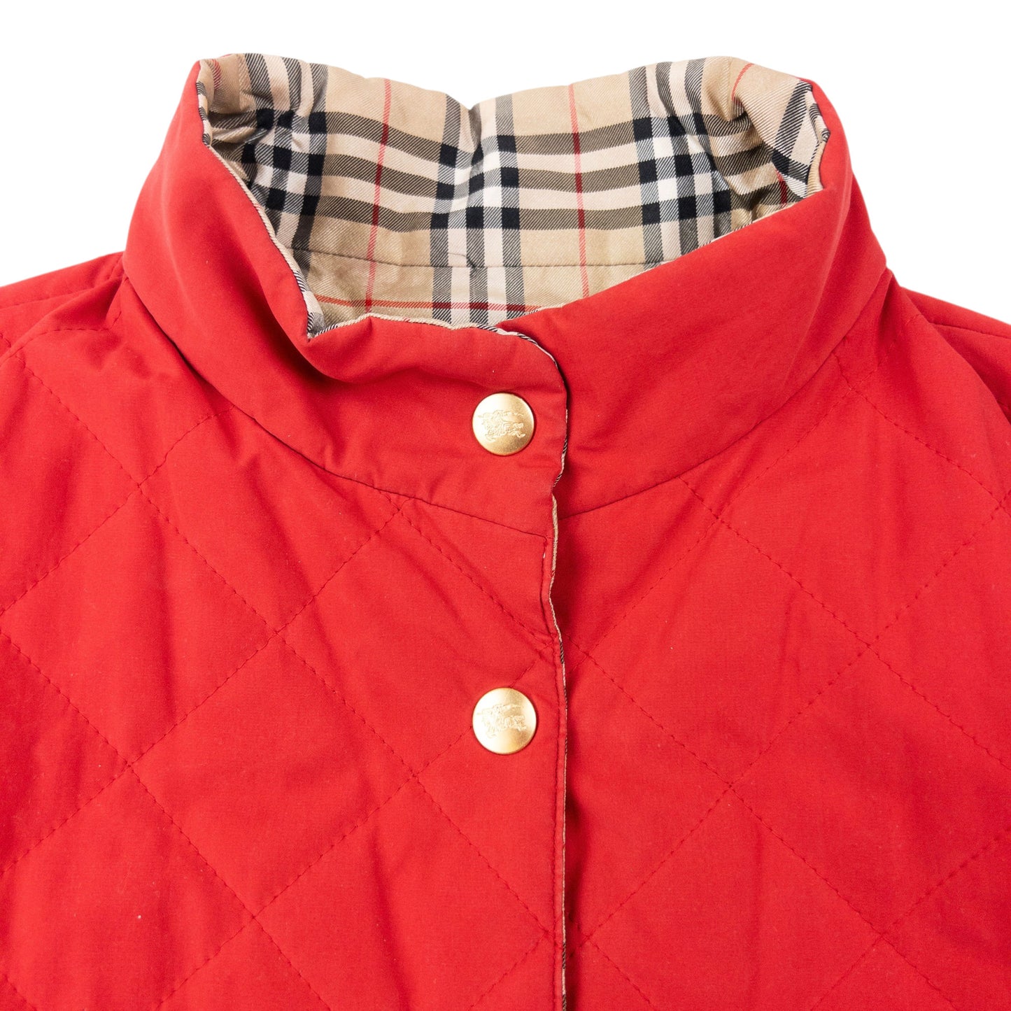 Vintage 90s Burberry Nova Check Quilted Reversible Jacket Size M