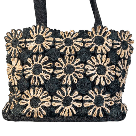 Vintage 2000s Yohji Yamamoto Floral Raffia Woven Shoulder Bag