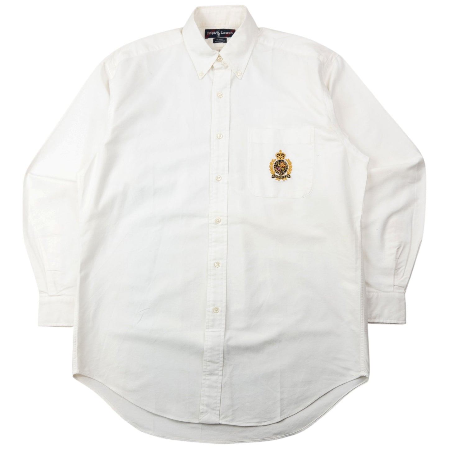 Vintage 90s Ralph Lauren Blaire Crest Long Sleeve Button Up Shirt Size L