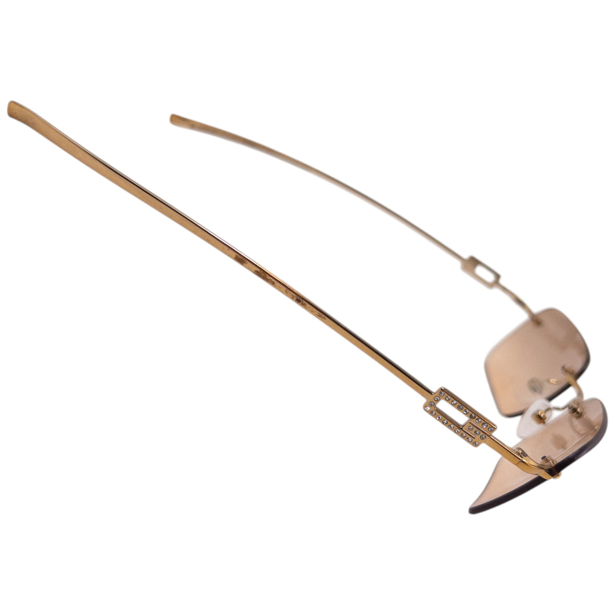 Vintage 90s Gucci By Tom Ford Diamanté Rimless Sunglasses