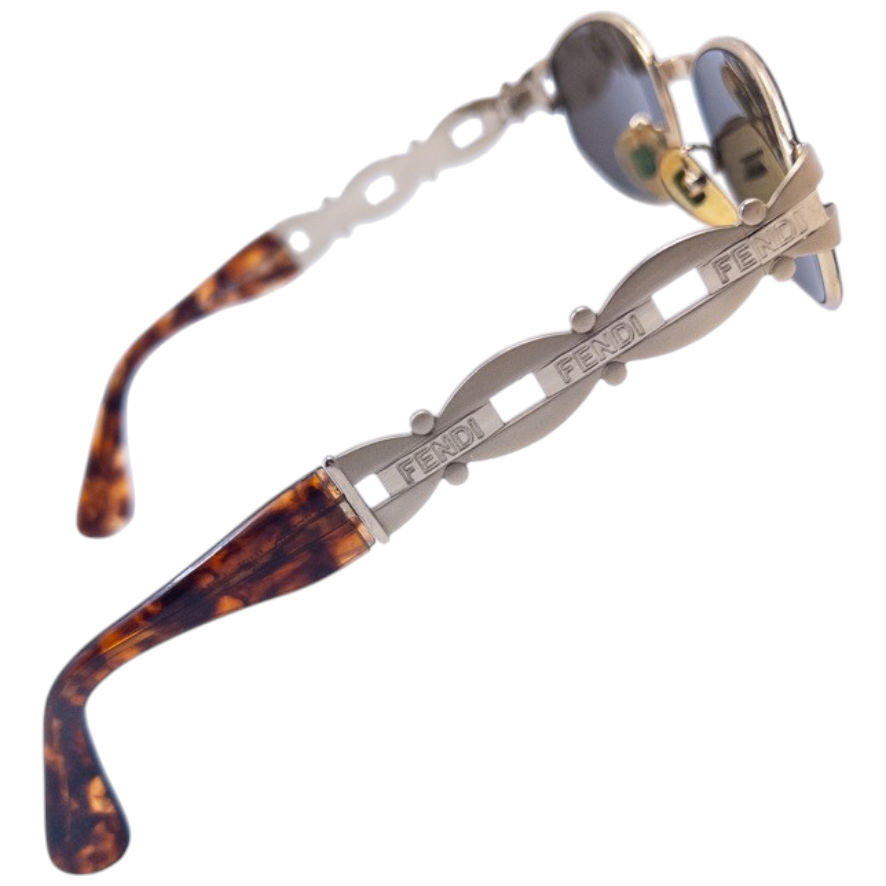 Vintage Fendi Embossed Tortoise Shell Sunglasses