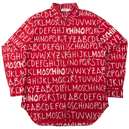 Vintage Moschino Jeans Alphabet Long Sleeve Button Up Shirt Size M