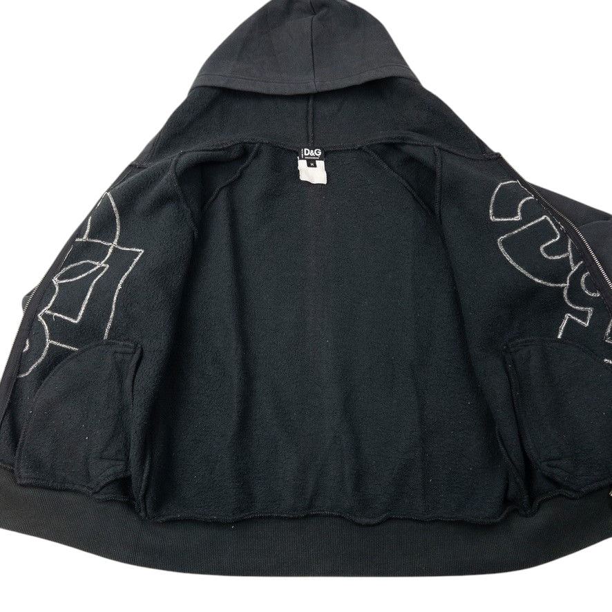 Vintage Dolce & Gabbana Applique Zip Up Hoodie Womens Size S