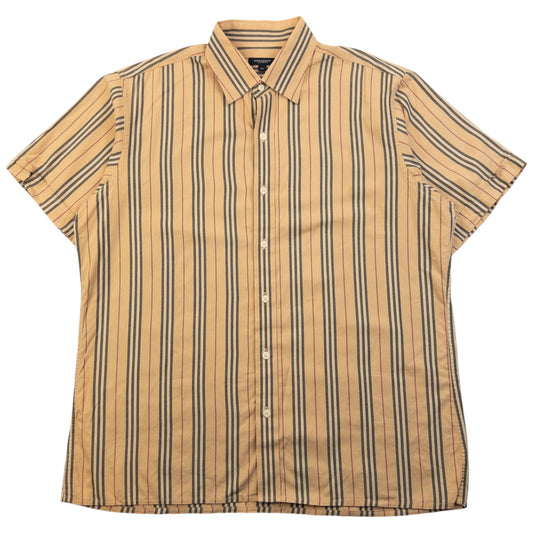 Vintage 2000s Burberry Nova Stripe Short Sleeve Button Up Shirt Size XL