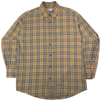Vintage Burberry Nova Check Long Sleeve Button Up Shirt Size S
