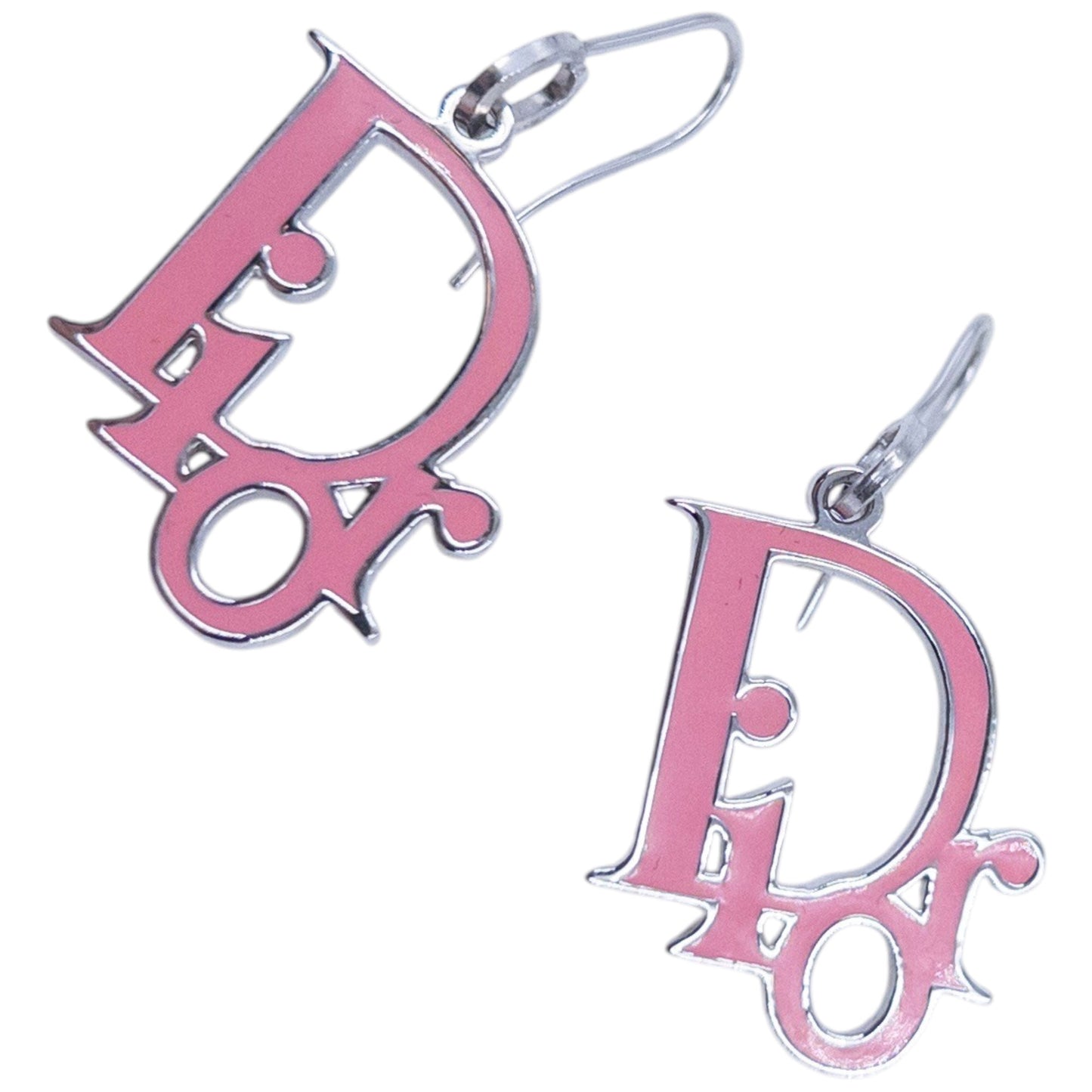 Vintage 2000s Dior By Jogn Galliano Enamel Logo Earrings
