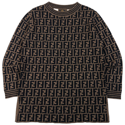 Vintage 90s Fendi Monogram Wool Jumper in black (merino wool)