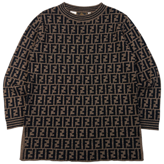 Vintage 90s Fendi Monogram Wool Jumper in black (merino wool)