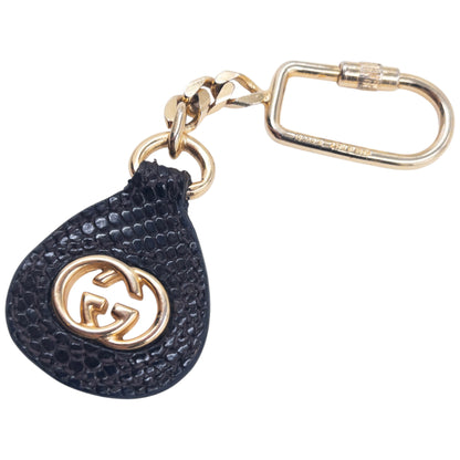 Vintage 90s Gucci Leather Tag Carabiner Key Ring