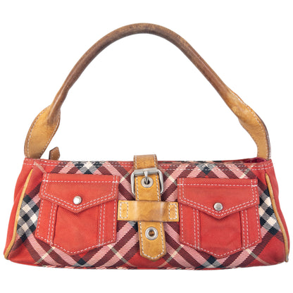 Vintage 2000s Burberry Blue Label Nova Check Baguette Shoulder Bag